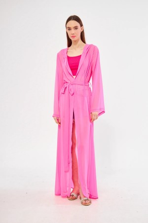 Majoristik Kimono - Pembe Kapşonlu Majoristik Kimono - Pembe Kapşonlu