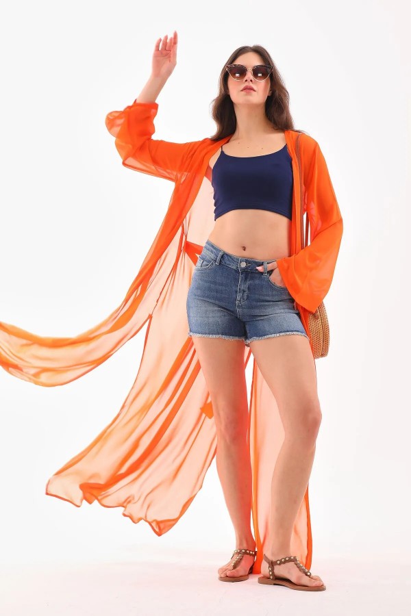 SABAHLIK - KİMONO - PLAJ ELBİSESİ - ORANGE SABAHLIK - KİMONO - PLAJ ELBİSESİ - ORANGE