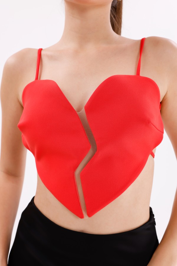 Kırmızı Kalp Büstiyer Kırık Model Sırt Dekolteli ?✨ Kırmızı Kalp Büstiyer Kırık Model Sırt Dekolteli ?✨