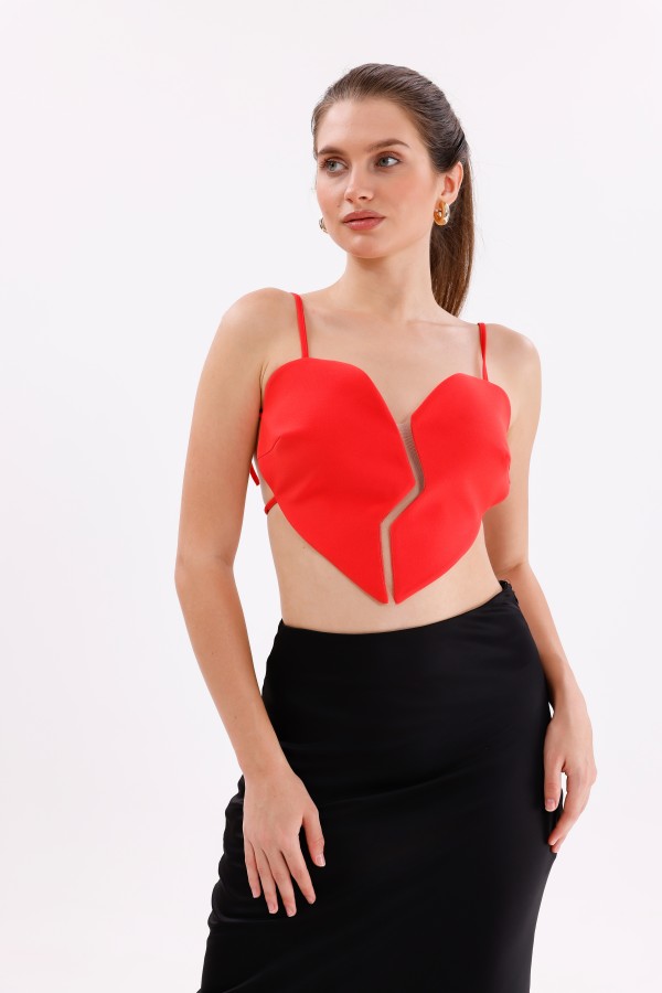 Kırmızı Kalp Büstiyer Kırık Model Sırt Dekolteli ?✨ Kırmızı Kalp Büstiyer Kırık Model Sırt Dekolteli ?✨